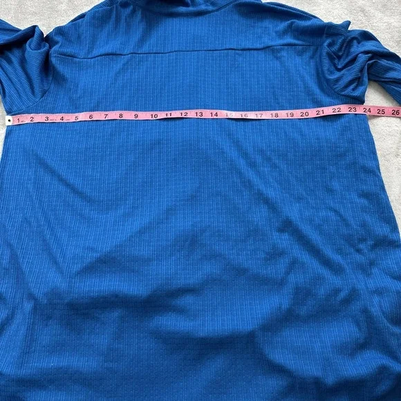 Fred David Blouse Top Women's Plus 1X Button Down Turquoise Blue Gold Button NEW - Picture 6 of 8